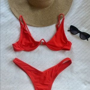 Red Underwire Bikini Set